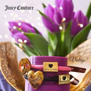 JUICY COUTURE Vintage Hair Ties with Gold Slider Charms BACKYARD BBQ